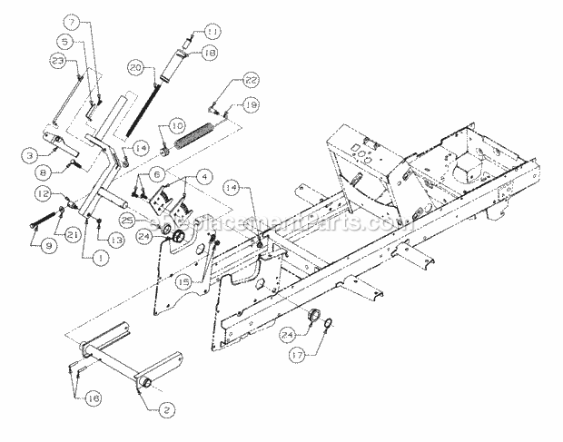 Implement Lift Handle Diagram and Parts List for 2164 13A-264G100 Cub Cadet Lawn Tractor